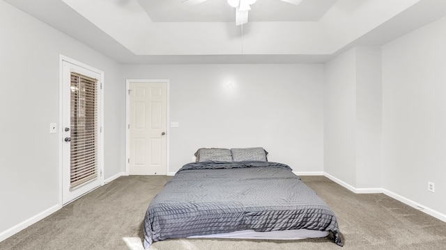 bedroom with carpet and ceiling fan