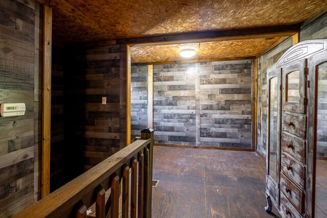 interior space with wood walls