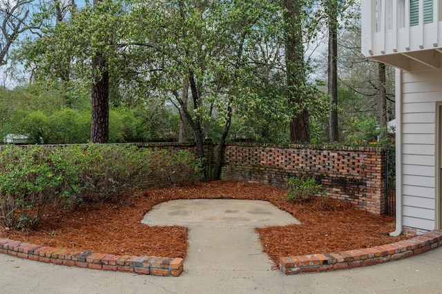 view of yard featuring a patio area and fence