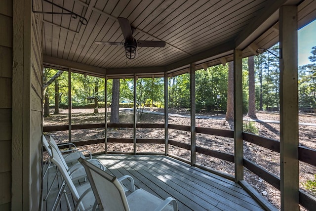 2231 Holly Ln, Pine Mountain, GA 31822 - unfurnished sunroom with a ceiling fan and plenty of natural light