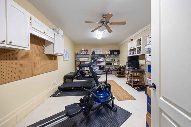 4730 Turnberry Ln Unit 15, Columbus, GA 31909 - exercise area with ceiling fan
