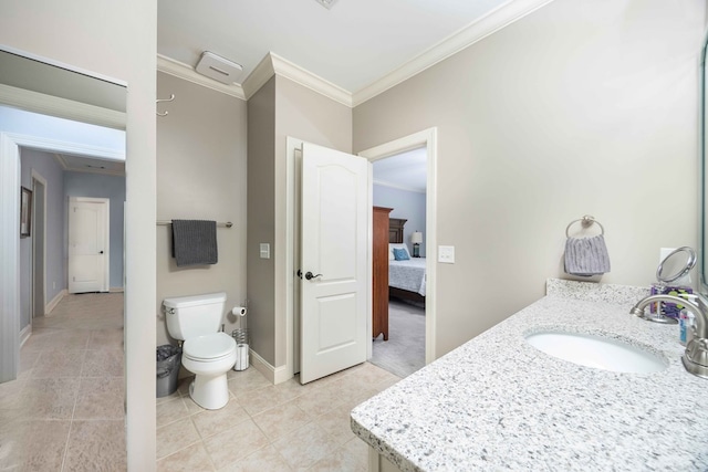 4730 Turnberry Ln Unit 15, Columbus, GA 31909 - bathroom featuring crown molding, tile patterned floors, vanity, and ensuite bathroom