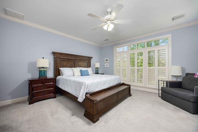 4730 Turnberry Ln Unit 15, Columbus, GA 31909 - bedroom featuring ornamental molding, light carpet, and ceiling fan