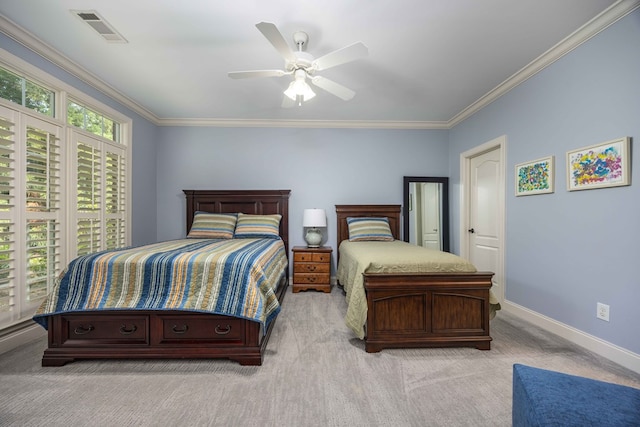 4730 Turnberry Ln Unit 15, Columbus, GA 31909 - bedroom with carpet, crown molding, and ceiling fan
