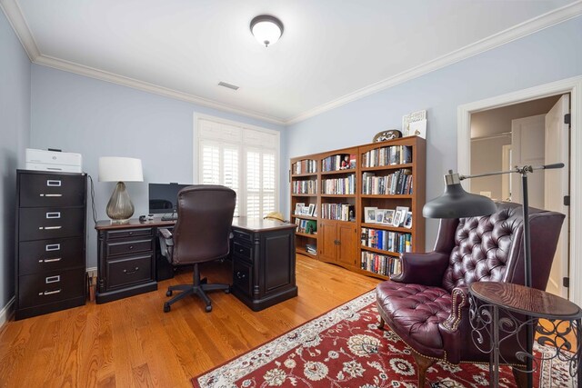 4730 Turnberry Ln Unit 15, Columbus, GA 31909 - office featuring light wood-style flooring and crown molding
