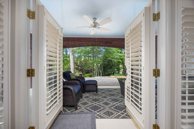 4730 Turnberry Ln Unit 15, Columbus, GA 31909 - doorway to outside featuring a ceiling fan and carpet