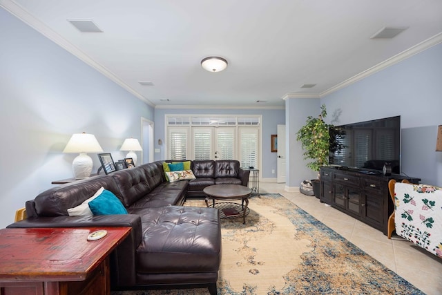 4730 Turnberry Ln Unit 15, Columbus, GA 31909 - living room featuring light tile patterned flooring and crown molding
