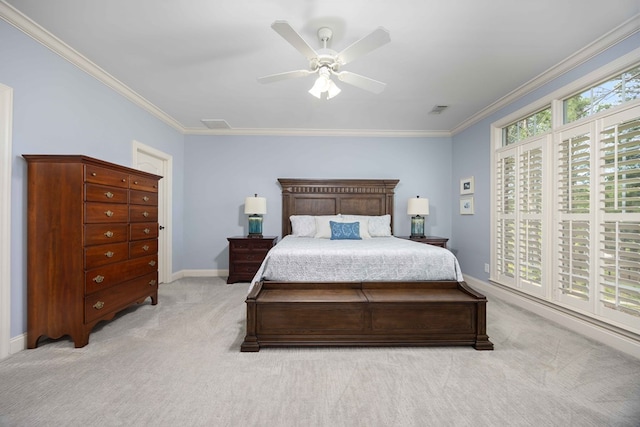 4730 Turnberry Ln Unit 15, Columbus, GA 31909 - bedroom with light carpet, crown molding, and ceiling fan