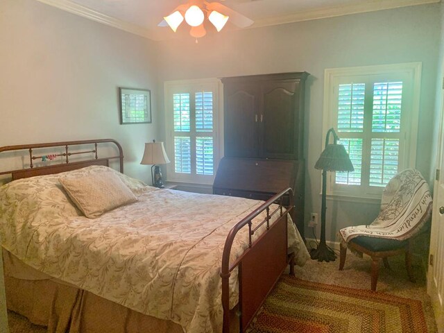 1018 Annbriar Ln, Columbus, GA 31909 - bedroom with crown molding and a ceiling fan