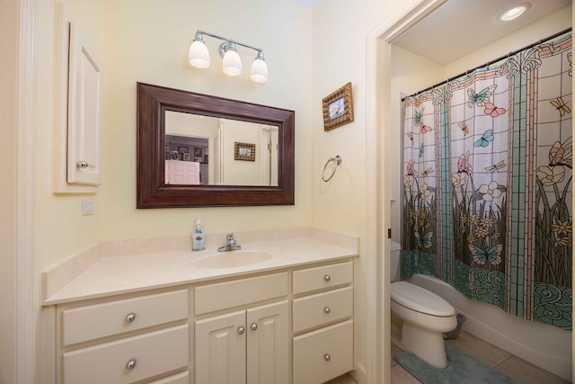 1018 Annbriar Ln, Columbus, GA 31909 - full bathroom featuring toilet, vanity, shower / tub combo, and tile patterned flooring