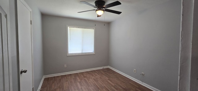 1526 Barcelona Dr, Columbus, GA 31907 - spare room featuring ceiling fan, baseboards, and dark wood-style floors