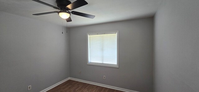 1526 Barcelona Dr, Columbus, GA 31907 - spare room featuring a ceiling fan, baseboards, and dark wood-style flooring
