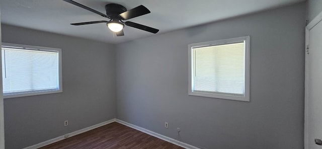 1526 Barcelona Dr, Columbus, GA 31907 - spare room with dark wood finished floors, a ceiling fan, and baseboards