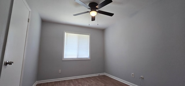 1526 Barcelona Dr, Columbus, GA 31907 - spare room featuring baseboards, a ceiling fan, and dark wood-style floors