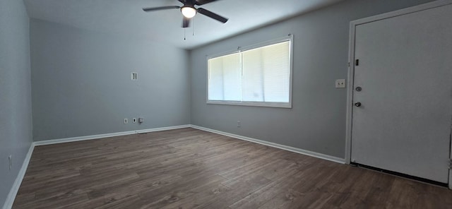 1526 Barcelona Dr, Columbus, GA 31907 - unfurnished room with dark wood-type flooring, a ceiling fan, and baseboards