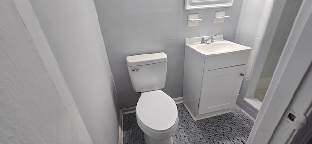 1526 Barcelona Dr, Columbus, GA 31907 - bathroom featuring vanity, a shower stall, toilet, and tile patterned flooring