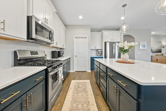 2013 Hereford Ln, Columbus, GA 31904 - kitchen with appliances with stainless steel finishes, white cabinetry, light countertops, and recessed lighting