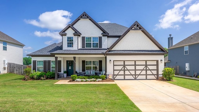2013 Hereford Ln, Columbus, GA 31904 - craftsman-style home with a porch, concrete driveway, roof with shingles, an attached garage, and brick siding