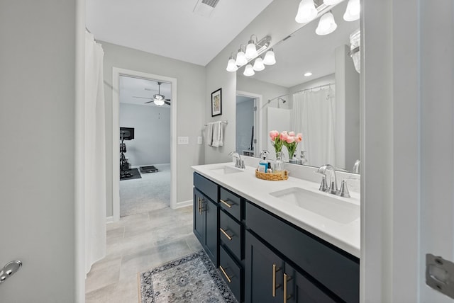 2013 Hereford Ln, Columbus, GA 31904 - full bathroom with double vanity and ceiling fan