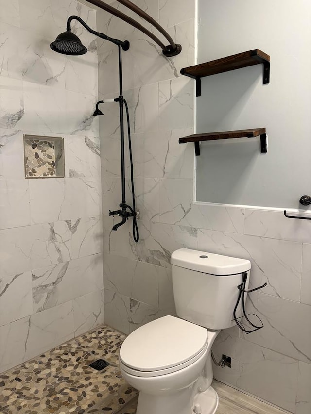 1403 Forest Dr, Columbus, GA 31907 - bathroom featuring a marble finish shower and toilet
