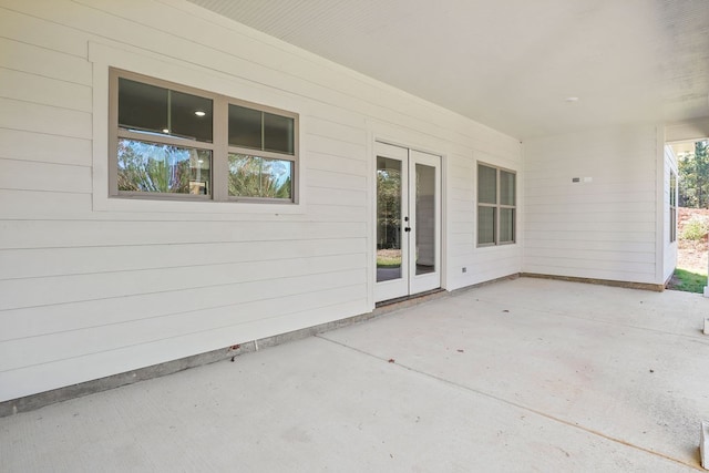 view of patio / terrace featuring french doors