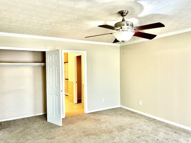 7396 Cedar Creek Loop, Columbus, GA 31904 - unfurnished bedroom featuring carpet flooring, a closet, ornamental molding, baseboards, and ceiling fan