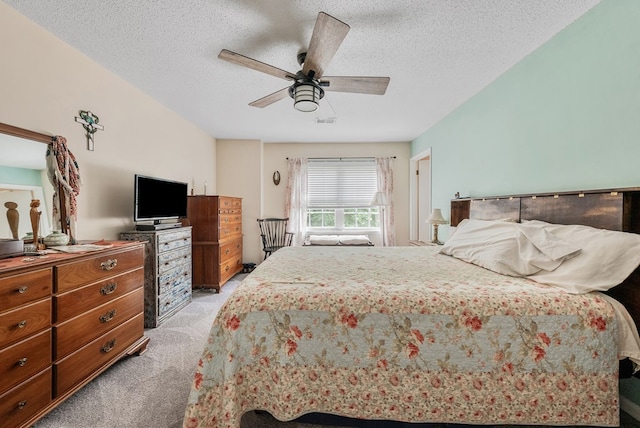 438 Newport Pl, Columbus, GA 31904 - bedroom featuring light colored carpet, a textured ceiling, and a ceiling fan