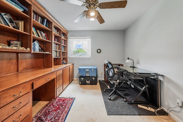 438 Newport Pl, Columbus, GA 31904 - office area with light colored carpet, baseboards, and a ceiling fan