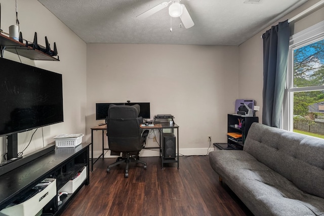 6538 Middleburg Dr, Columbus, GA 31909 - office with wood finished floors, a ceiling fan, and baseboards