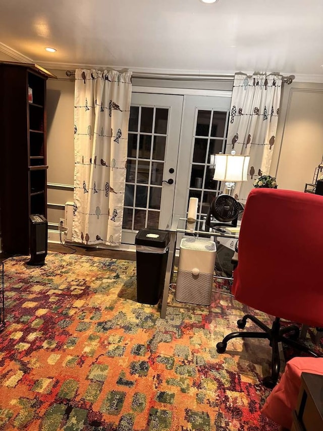1314 Talbotton Rd, Columbus, GA 31901 - office area with french doors and recessed lighting