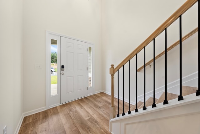 2276 Webbed Way, Opelika, AL 36804 - entrance foyer with wood finished floors, stairway, and a high ceiling