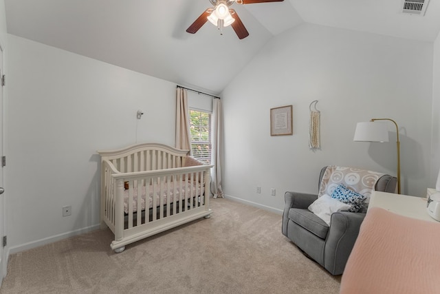 918 Dawkins Ct, Phenix City, AL 36869 - carpeted bedroom featuring lofted ceiling, ceiling fan, and baseboards