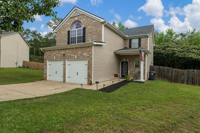 918 Dawkins Ct, Phenix City, AL 36869 - traditional-style house featuring an attached garage, brick siding, driveway, and central AC unit
