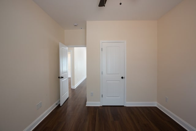923 Omega Dr, Columbus, GA 31907 - unfurnished bedroom featuring dark wood finished floors and a ceiling fan