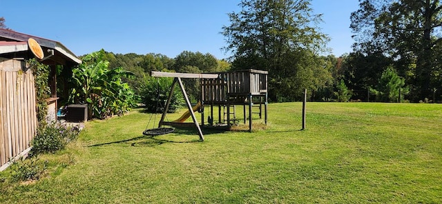 view of play area with a yard