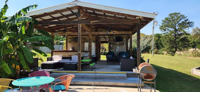 view of patio featuring an outdoor living space