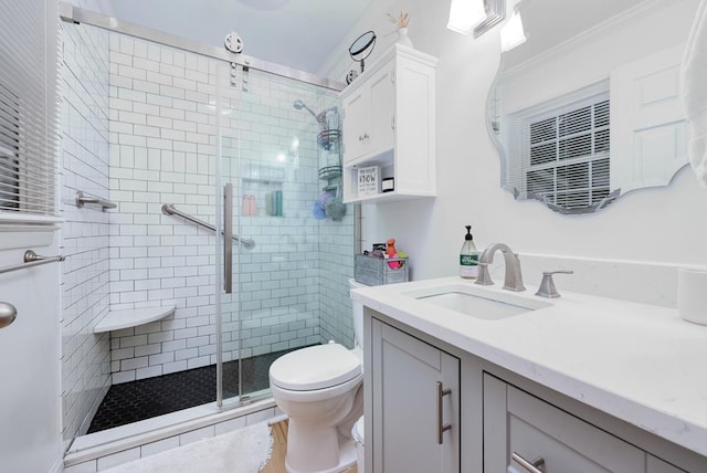 4502 Northwood Ave, Columbus, GA 31907 - bathroom with vanity, a tile shower, and ornamental molding