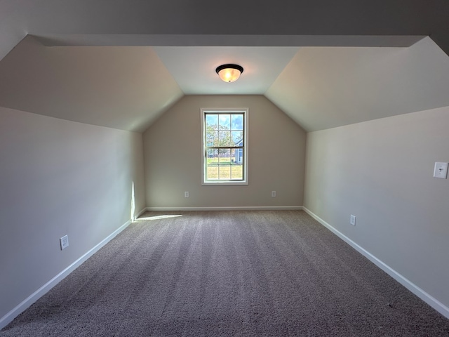 bonus room featuring carpet and lofted ceiling