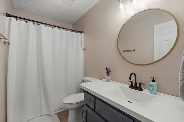 701 Crestline Dr, Columbus, GA 31907 - full bathroom featuring vanity, a textured ceiling, and a shower with curtain