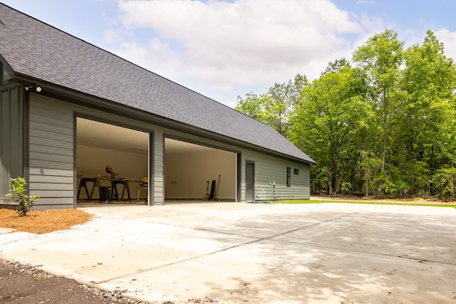 garage with driveway