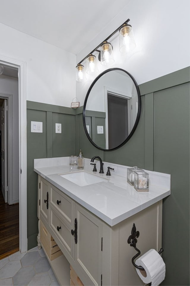 bathroom featuring vanity and tile patterned floors