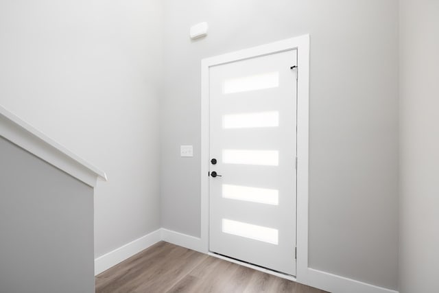 foyer entrance featuring light hardwood / wood-style floors