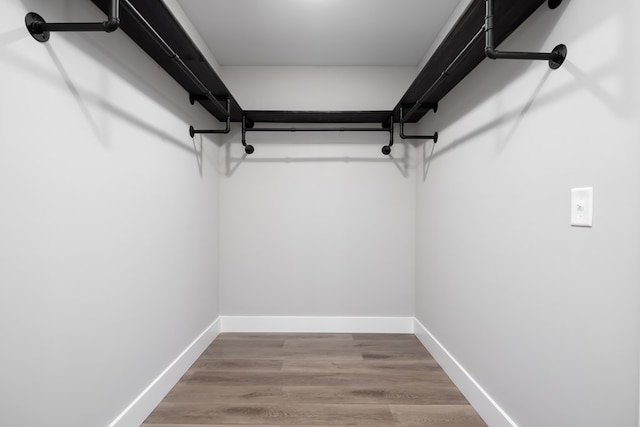 walk in closet featuring wood-type flooring