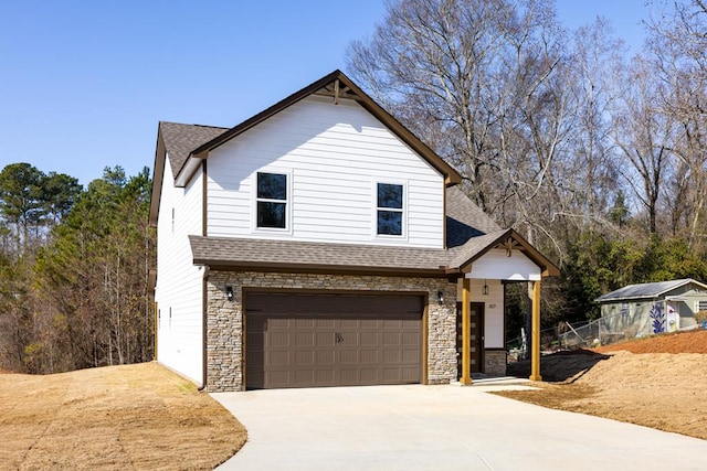 view of front of home featuring a garage