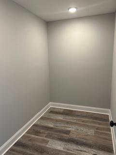 bathroom featuring hardwood / wood-style floors and vanity