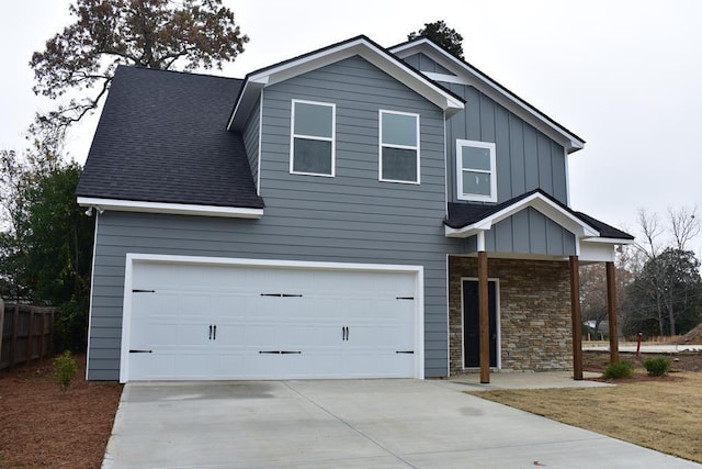 view of front of property featuring a garage