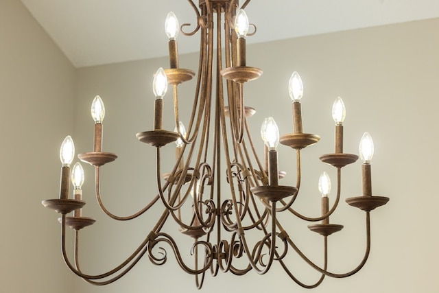 details featuring a chandelier