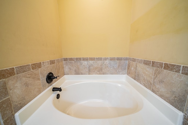 bathroom featuring a garden tub