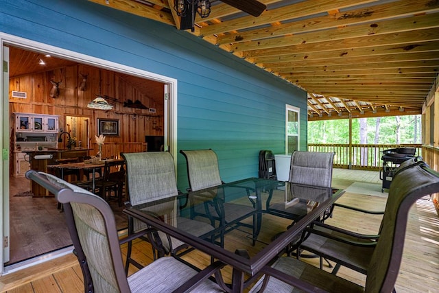 153 N Whatley Rd, Lagrange, GA 30240 - wooden deck with outdoor dining space