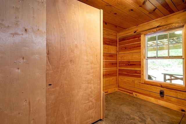 153 N Whatley Rd, Lagrange, GA 30240 - carpeted empty room with wooden walls and wood ceiling